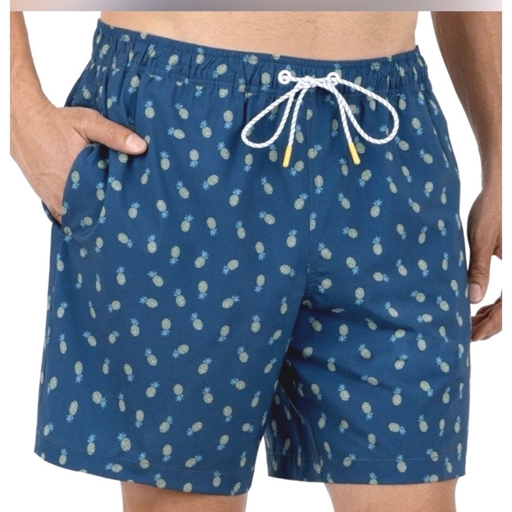 Bonobos Swim Trunks Blue Pineapple Print 7 Inch Inseam Small Tropical Beachwear